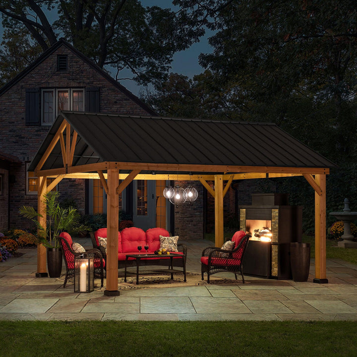 Zedernholz Gazebo REBRA - 404cm x 465cm