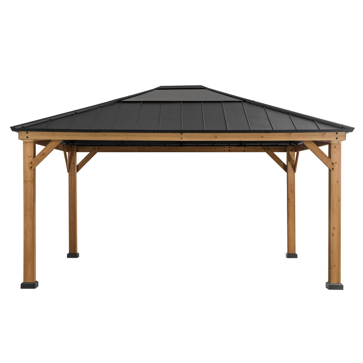 Zedernholz Gazebo ERNIR - 393cm x 452cm