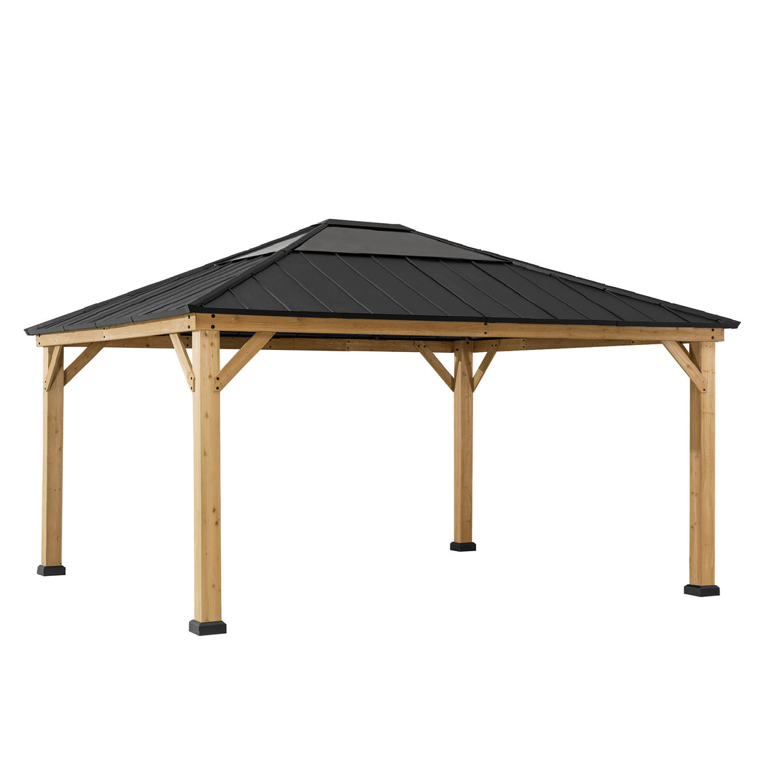 Zedernholz Gazebo ERNIR - 393cm x 452cm