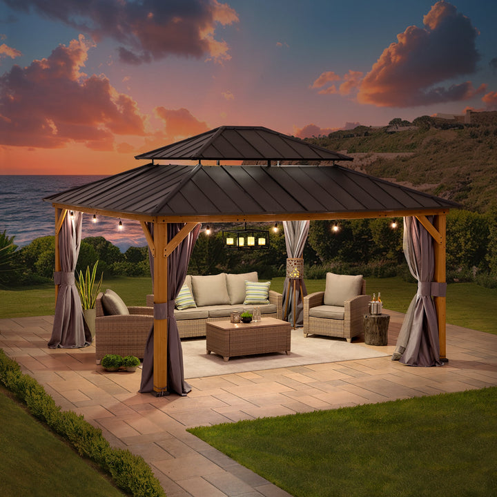 Cedarwood Gazebo TRIVOR - 390cm x 450cm