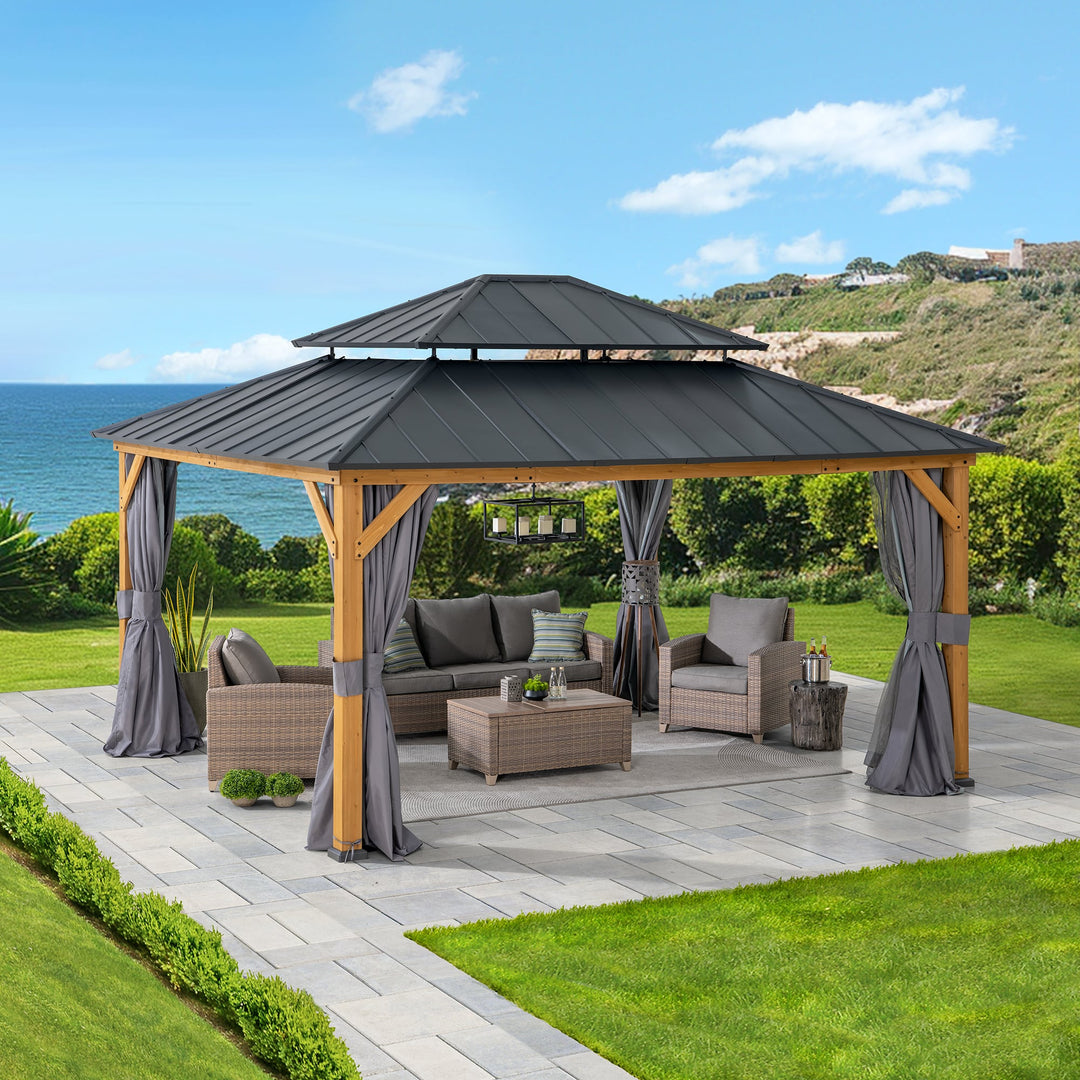 Cedarwood Gazebo TRIVOR - 390cm x 450cm