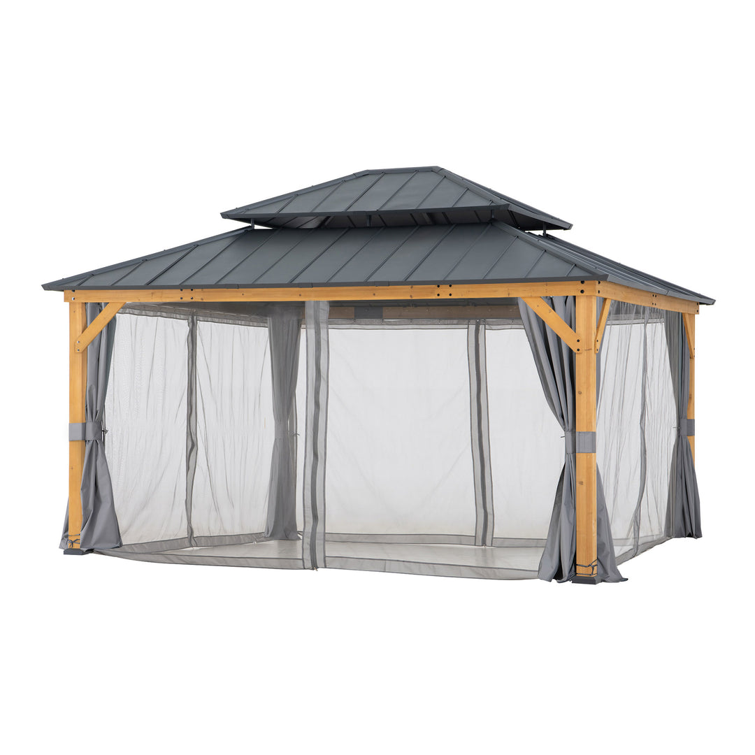 Zedernholz Gazebo TRIVOR -  390cm x 450cm