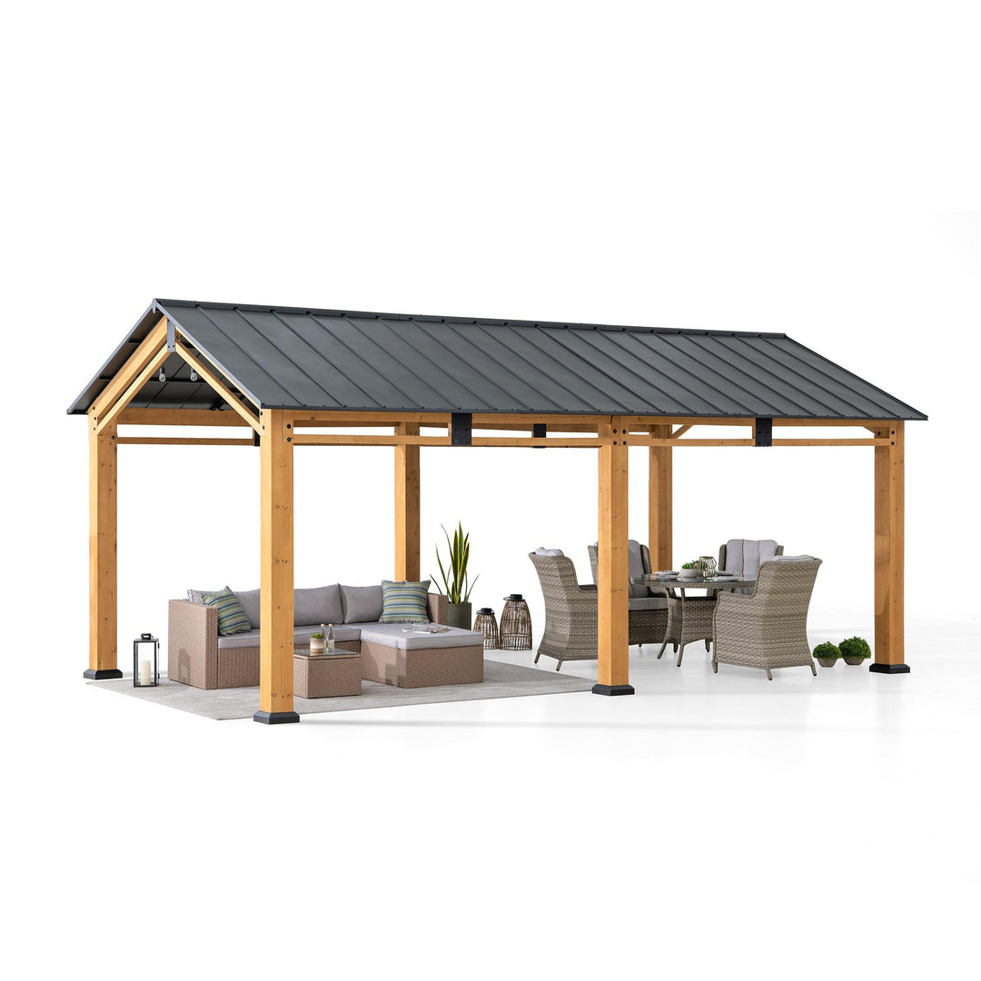 Zedernholz Carport DIRAN -336cm x 603cm