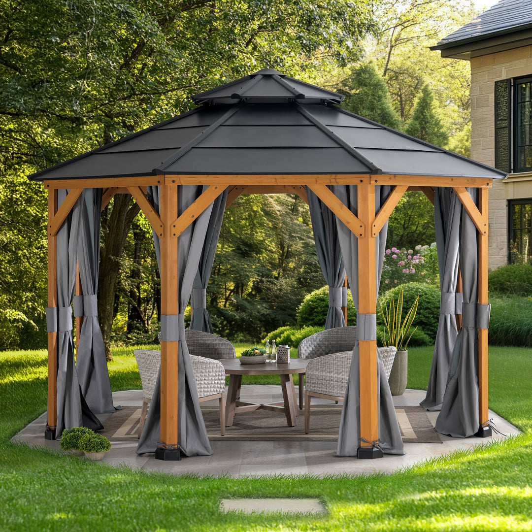 Vorhang für Zedernholz Gazebo 395cm x 395cm