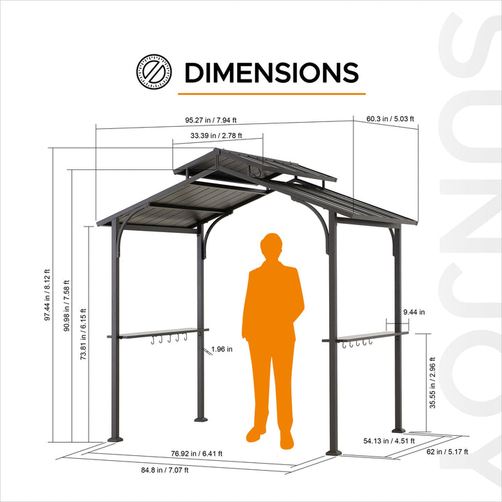 Stahl Grill Gazebo ECRINS - 153cm x 242cm