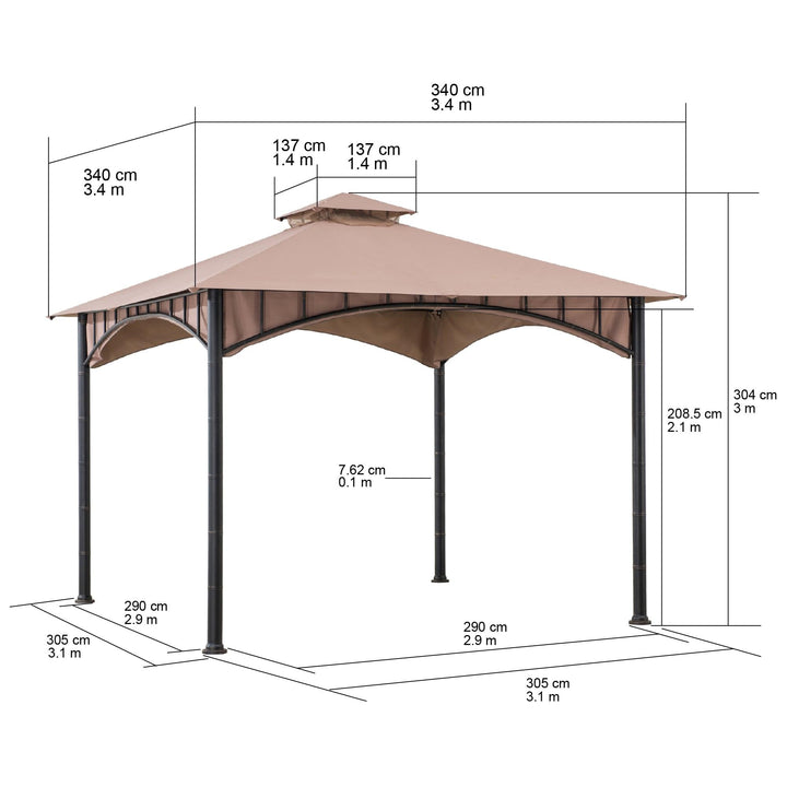 Gazebo LAURO - 340cm x 340cm - sunjoyonline.eu