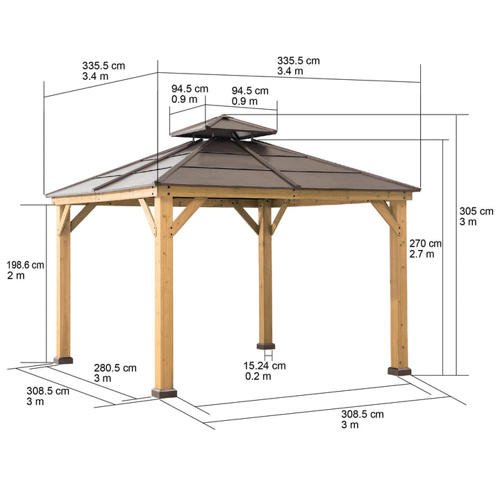 Gazebo PAPS - 335cm x 335cm - Sunjoy Gartenmöbel