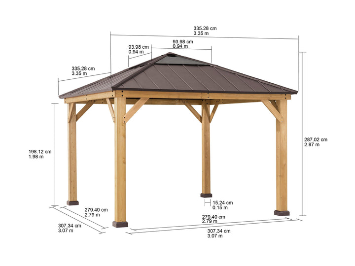 Gazebo PIRIN - 336cm x 336cm - Sunjoy Gartenmöbel