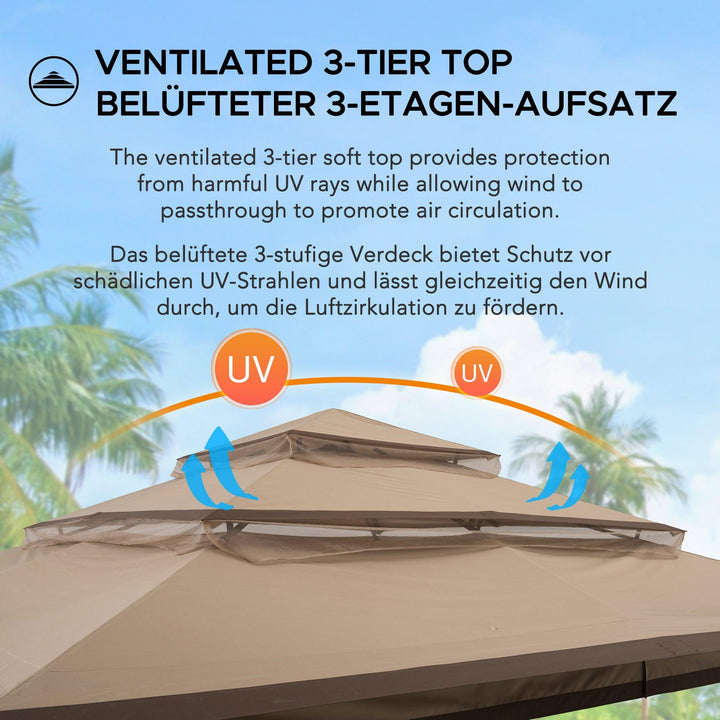 Gazebo ROPI - 395cm x 395cm - Sunjoy Gartenmöbel