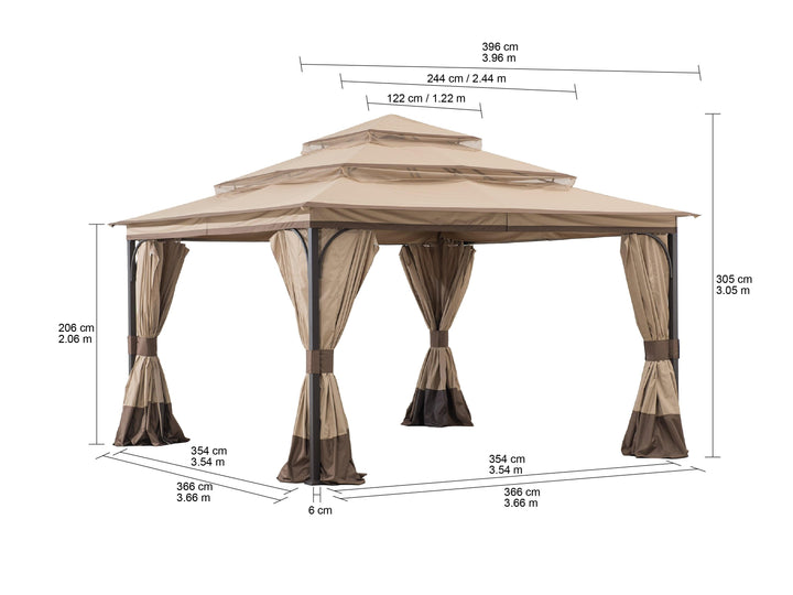 Gazebo ROPI - 395cm x 395cm - Sunjoy Gartenmöbel