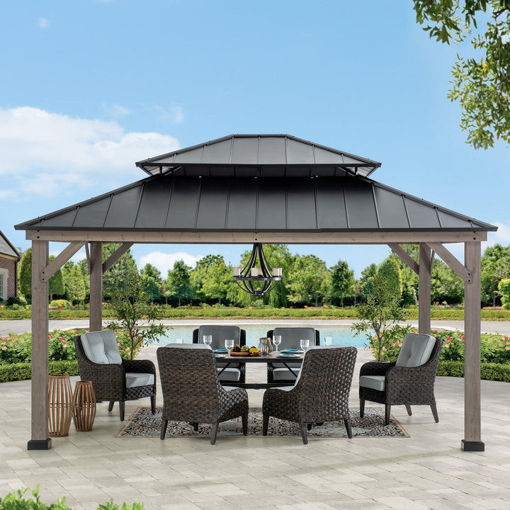 Gazebo RYSY - 450cm x 390cm - Sunjoy Gartenmöbel