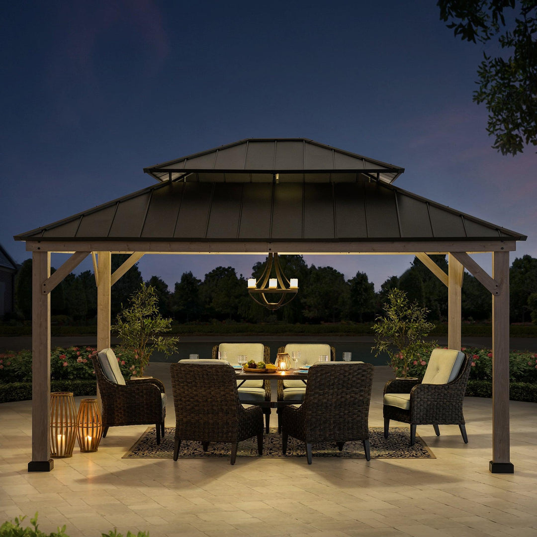 Gazebo RYSY - 450cm x 390cm - Sunjoy Gartenmöbel