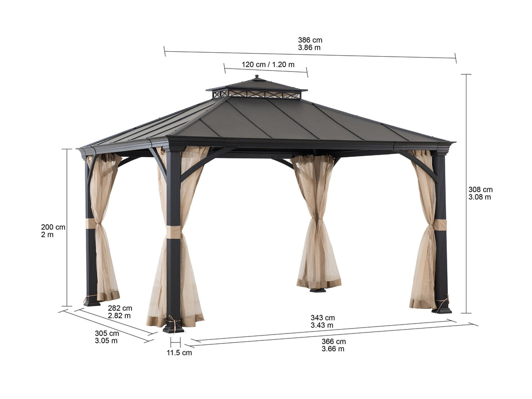 Gazebo TORRE - 385cm x 324cm - Sunjoy Gartenmöbel