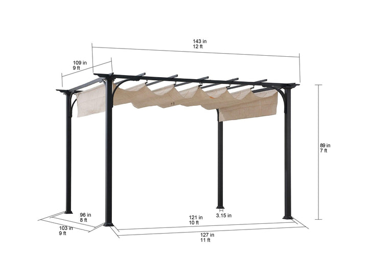 Pergola GIONA - 363cm x 277cm - Sunjoy Gartenmöbel