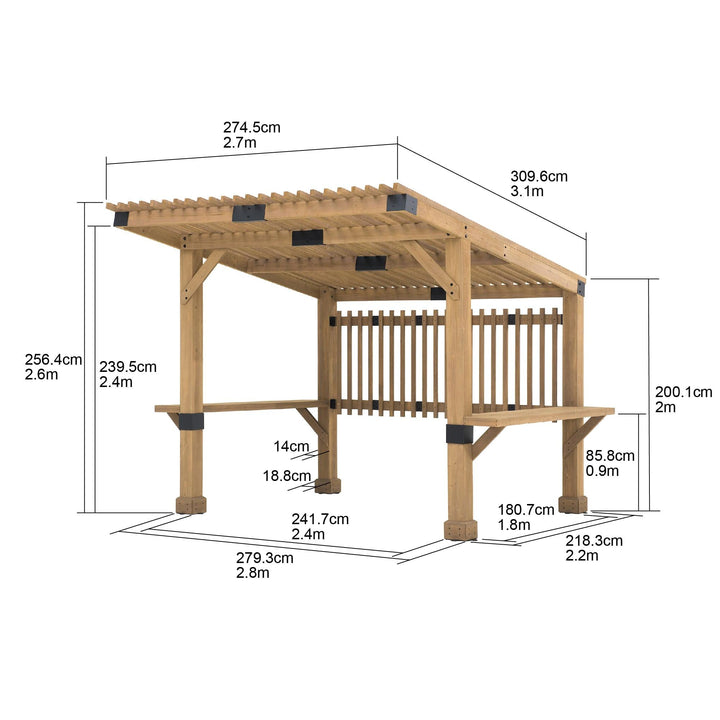 Whirlpool Pergola KRONE - 309cm x 274cm - Sunjoy Gartenmöbel